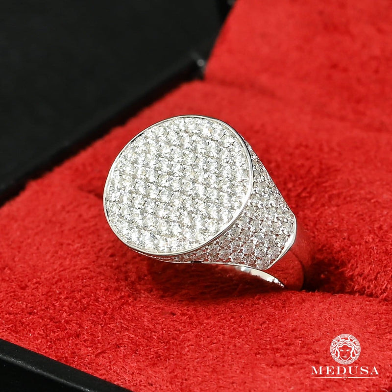 Bague à Diamants en Or 10K | Bague Homme Luxurious D2 - VVS Or Blanc