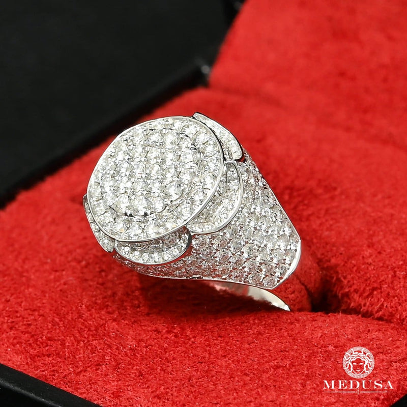 Bague à Diamants en Or 10K | Bague Homme Luxurious D4 - VVS Or Blanc