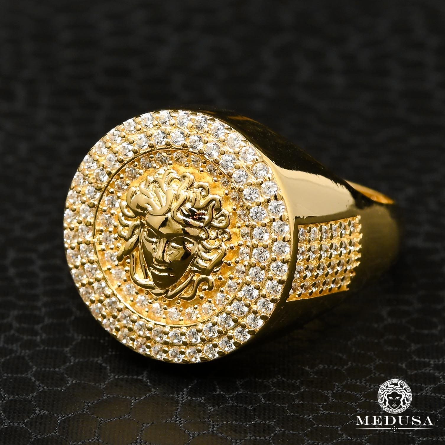 Bague en Or 10K | Bague Homme Medusa H1 Or 2 Tons