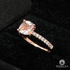 Bague à Diamants en Or 14K | Bague Femme Morganite D1 - Diamant Or Rose