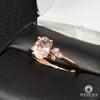 Bague à Diamants en Or 14K | Bague Femme Morganite D2 - Diamant Or Rose