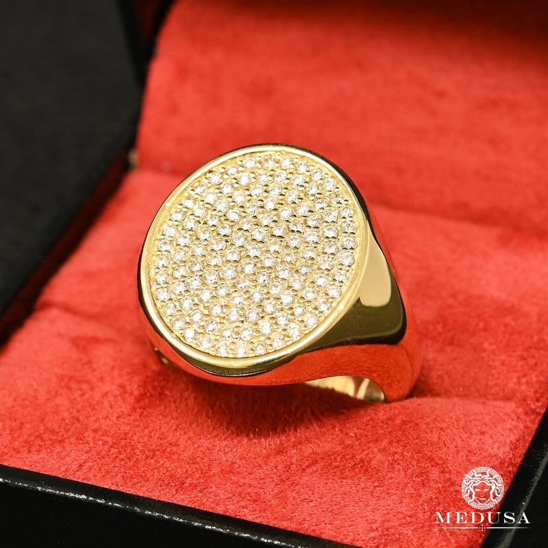 Bague à Diamants en Or 14K | Bague Homme Orb D6 - Diamant Or Jaune