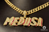 Pendentif en Or Custom | Bijoux Custom Pendentif 6 Lettre Cartoon 3D