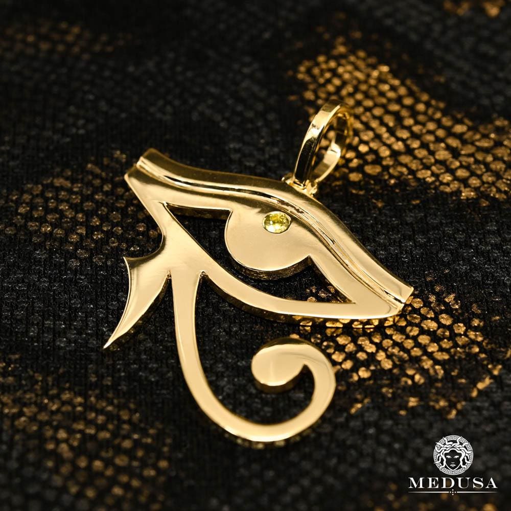 Pendentif en Or Custom | Bijoux Custom Pendentif Oeil Horus Or Jaune