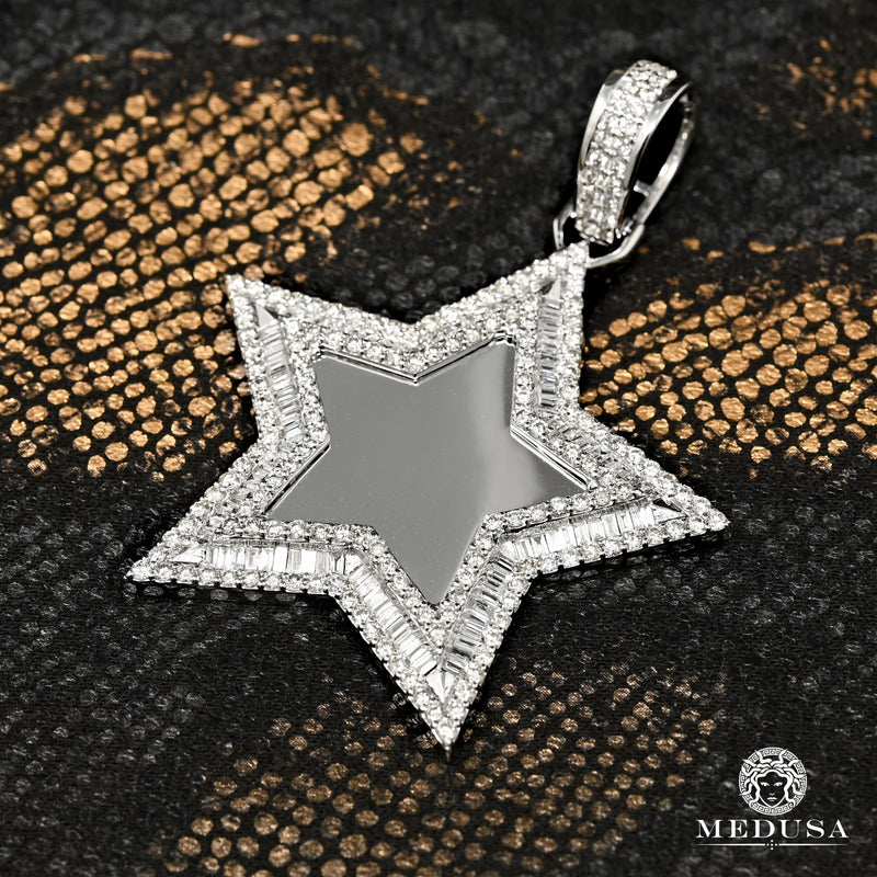 Pendentif à Diamants en Or 14K | Pendentif Photo Pendentif Photo D7 - Star 43mm / Or Blanc