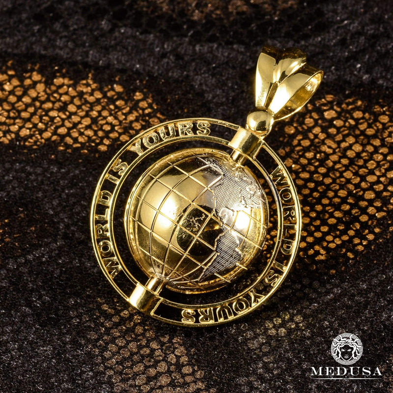 Pendentif en Or 10K | Pendentif Divers Planet X1 Or 2 Tons