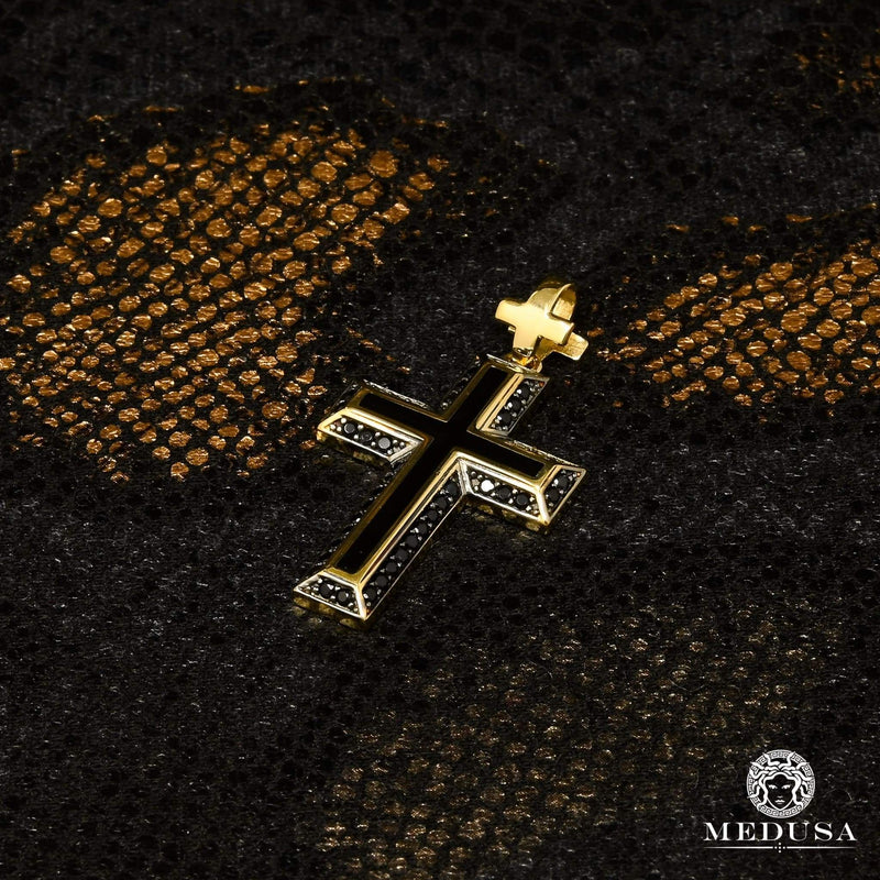 Pendentif en Or 10K | Pendentif Croix Quartz X16 Or Jaune