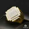 Bague à Diamants en Or 10K | Bague Homme Rhinestone H10 - Diamant Or Jaune