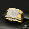 Bague à Diamants en Or 10K | Bague Homme Rhinestone H8 - Diamant Or Jaune