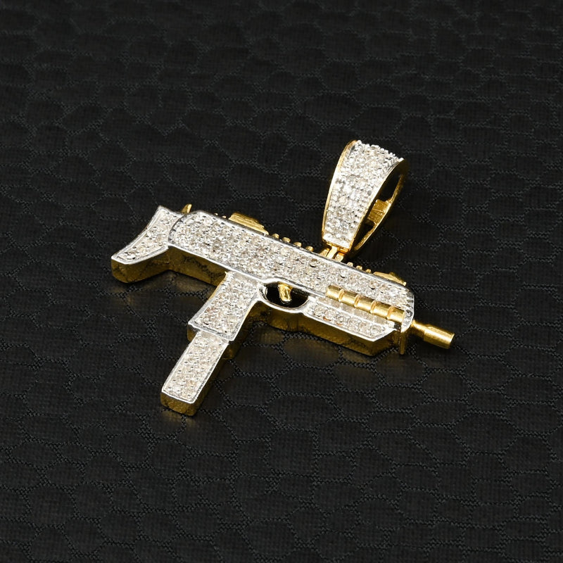 Pendentif à Diamants en Or 10K | Pendentif Divers Rifle D2 - Diamant Or 2 Tons