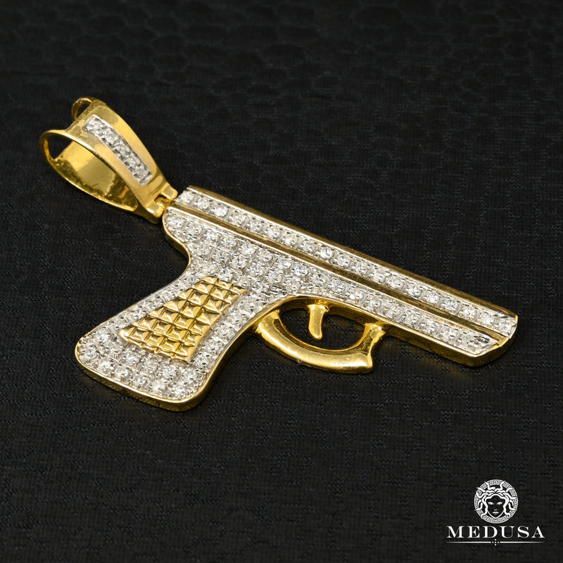 Pendentif à Diamants en Or 10K | Pendentif Divers Rifle D5 - Diamant Or 2 Tons