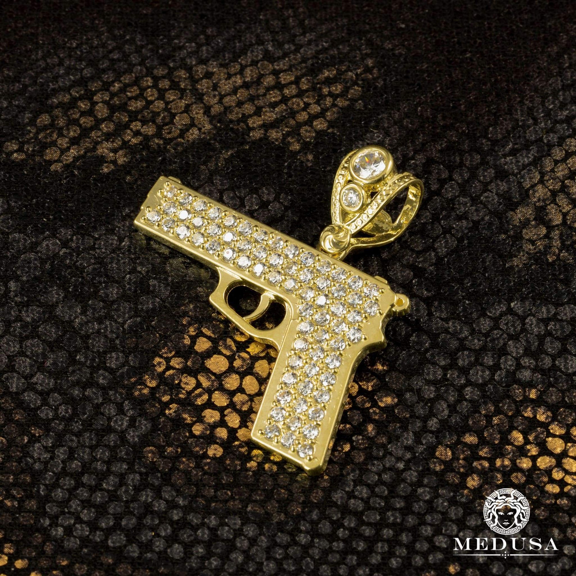 Pendentif en Or 10K | Pendentif Divers Rifle X2 Or Jaune