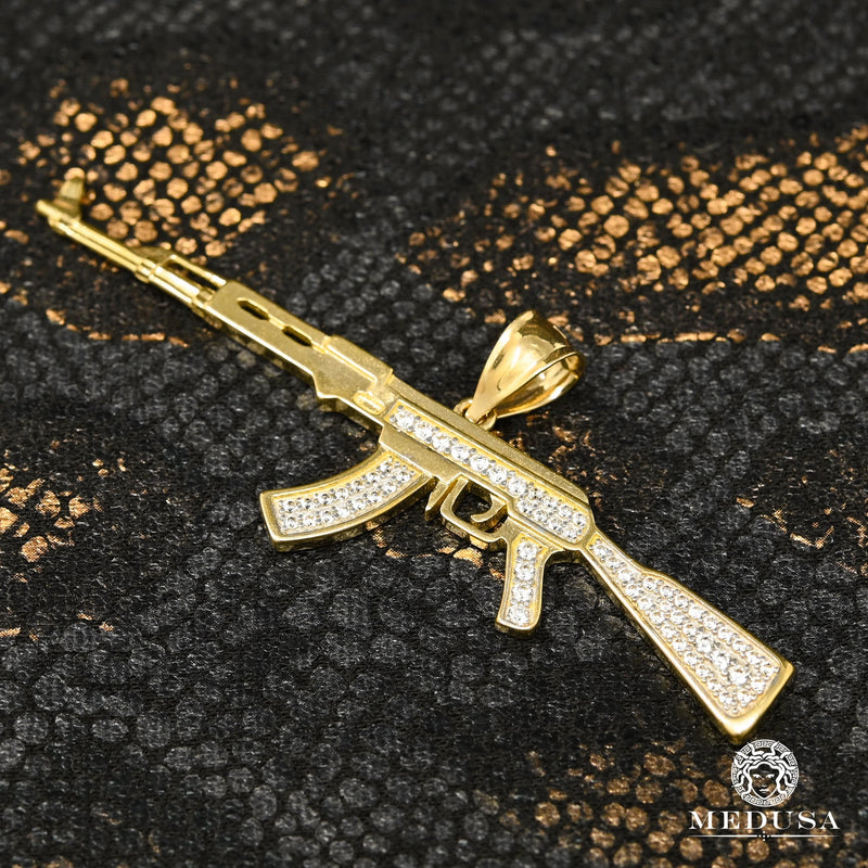 Pendentif en Or 10K | Pendentif Divers Rifle X8 Or Jaune