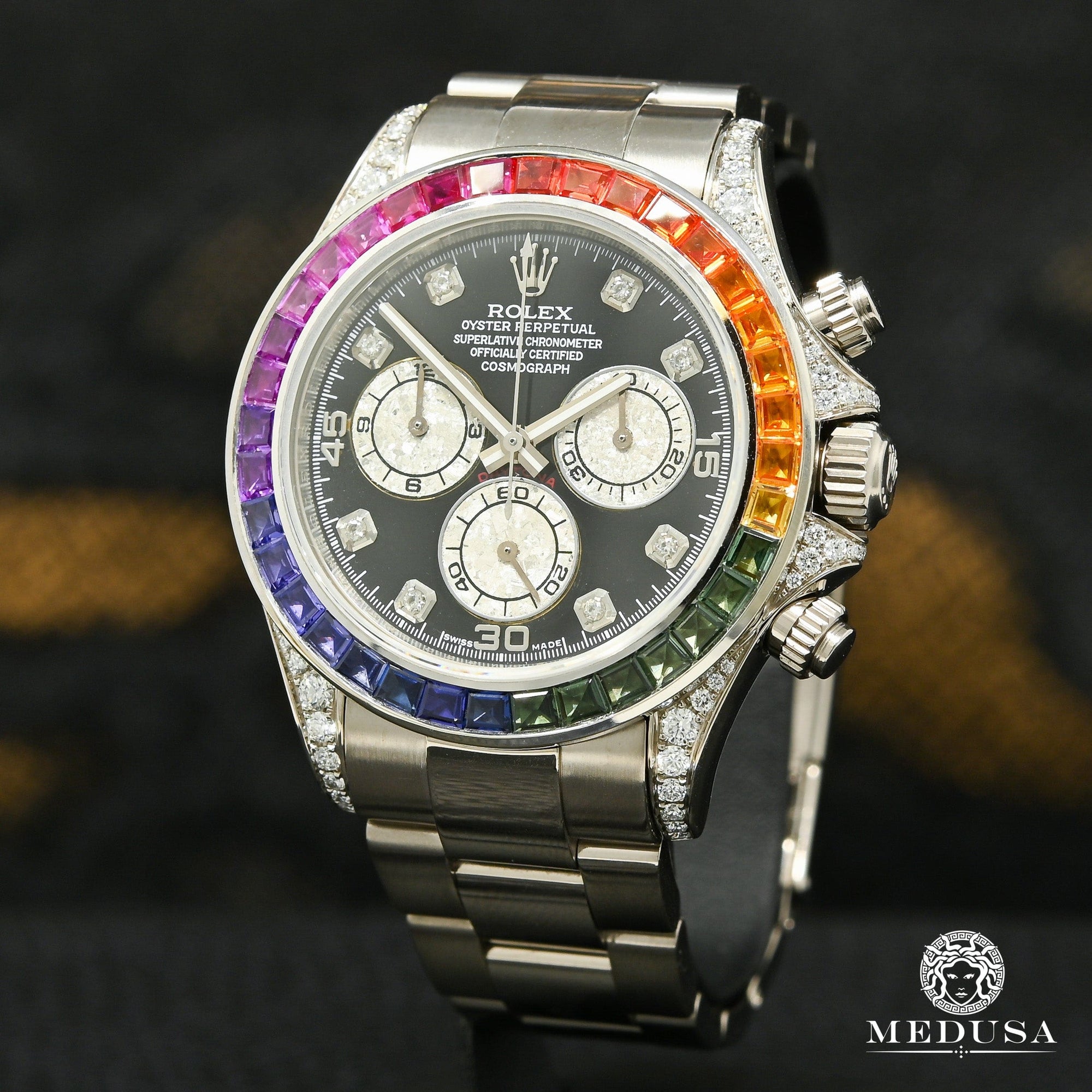 Montre Rolex | Montre Homme Rolex Cosmograph Daytona 40mm - Rainbow White Gold Or Blanc