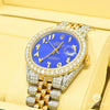 Montre Rolex | Montre Homme Rolex Datejust 36mm - Bleu Arabic Iced Out Or 2 Tons