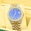 Montre Rolex | Montre Homme Rolex Datejust 36mm - Bleu Arabic Iced Out Or 2 Tons