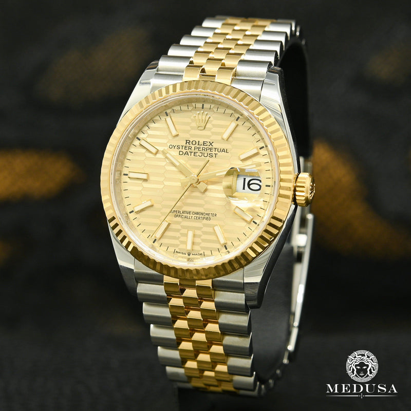 Montre Rolex | Montre Homme Rolex Datejust 36mm - Jubilee Fluted Motif Dial Or 2 Tons