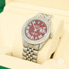 Montre Rolex | Montre Homme Rolex Datejust 36mm - Red Wine Iced Out Stainless