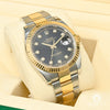 Montre Rolex | Montre Homme Rolex Datejust 41mm - Black Factory Diamond Or 2 Tons