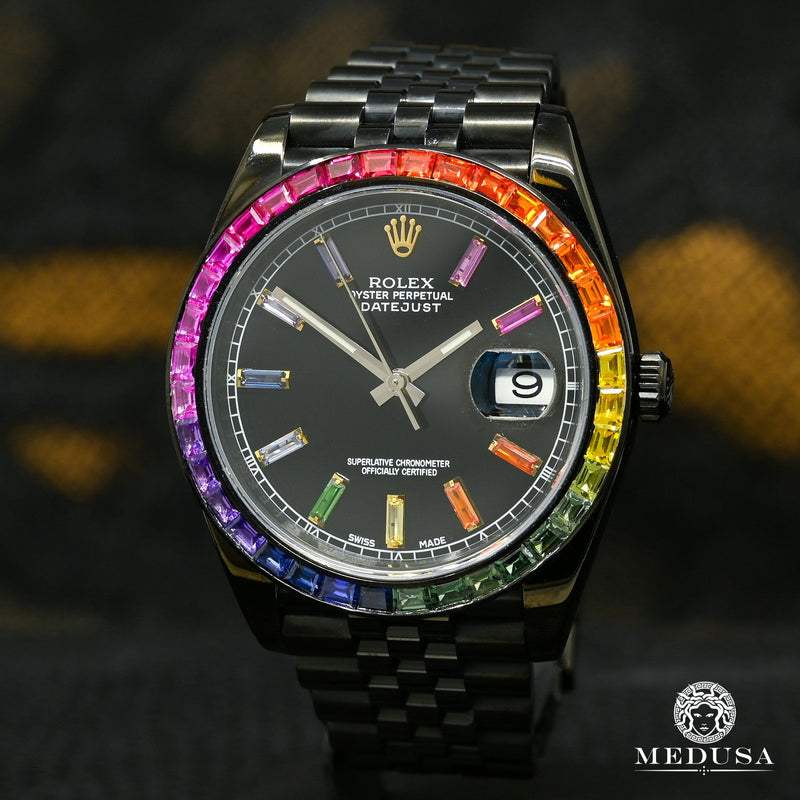 Montre Rolex | Montre Homme Rolex Datejust 41mm - Black Rainbow Or Noir