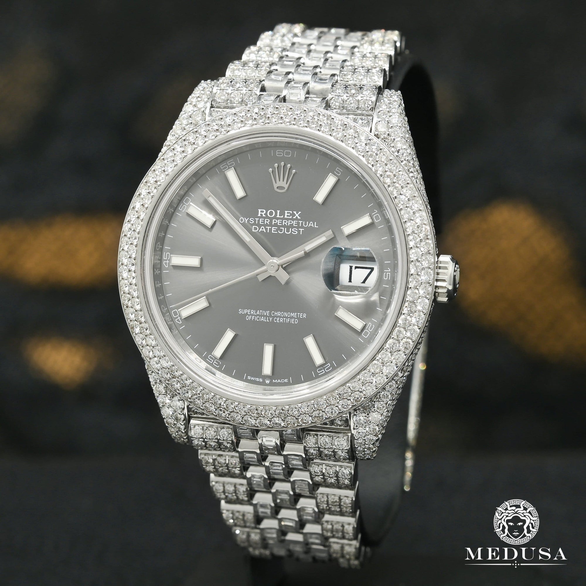 Montre Rolex | Montre Homme Rolex Datejust 41mm - Jubilee Full Honeycomb Rhodium Stainless