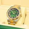 Montre Rolex | Montre Homme Rolex Datejust 41mm - Oyster Romain Vert Or 2 Tons