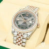 Montre Rolex | Montre Homme Rolex Datejust 41mm - Wimbledon Everose Emerald Cut Or Rose 2 Tons