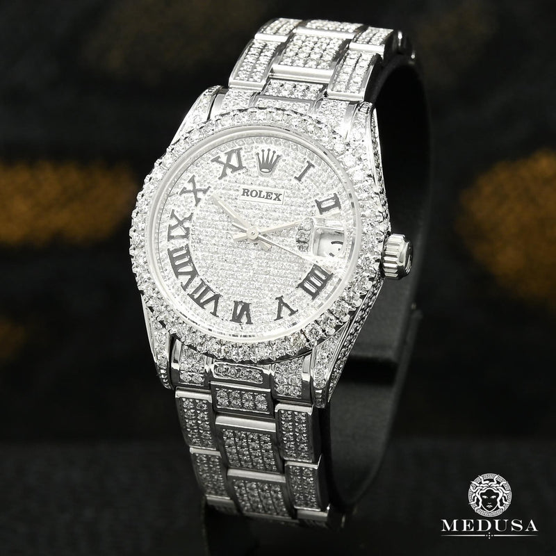 Montre Rolex | Montre Femme Rolex Oyster Perpetual Date 31mm - Full Iced Out Stainless