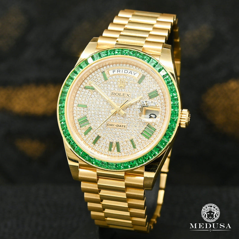 Montre Rolex | Montre Homme Rolex President Day-Date 40mm - Émeraude Or Jaune