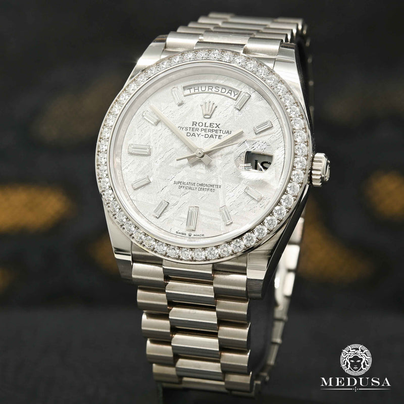 Montre Rolex | Montre Homme Rolex President Day-Date 40mm - Meteorite White Gold Or Blanc