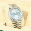 Montre Rolex | Montre Homme Rolex President Day-Date 40mm - Platinum Blue Baguette Index Platine