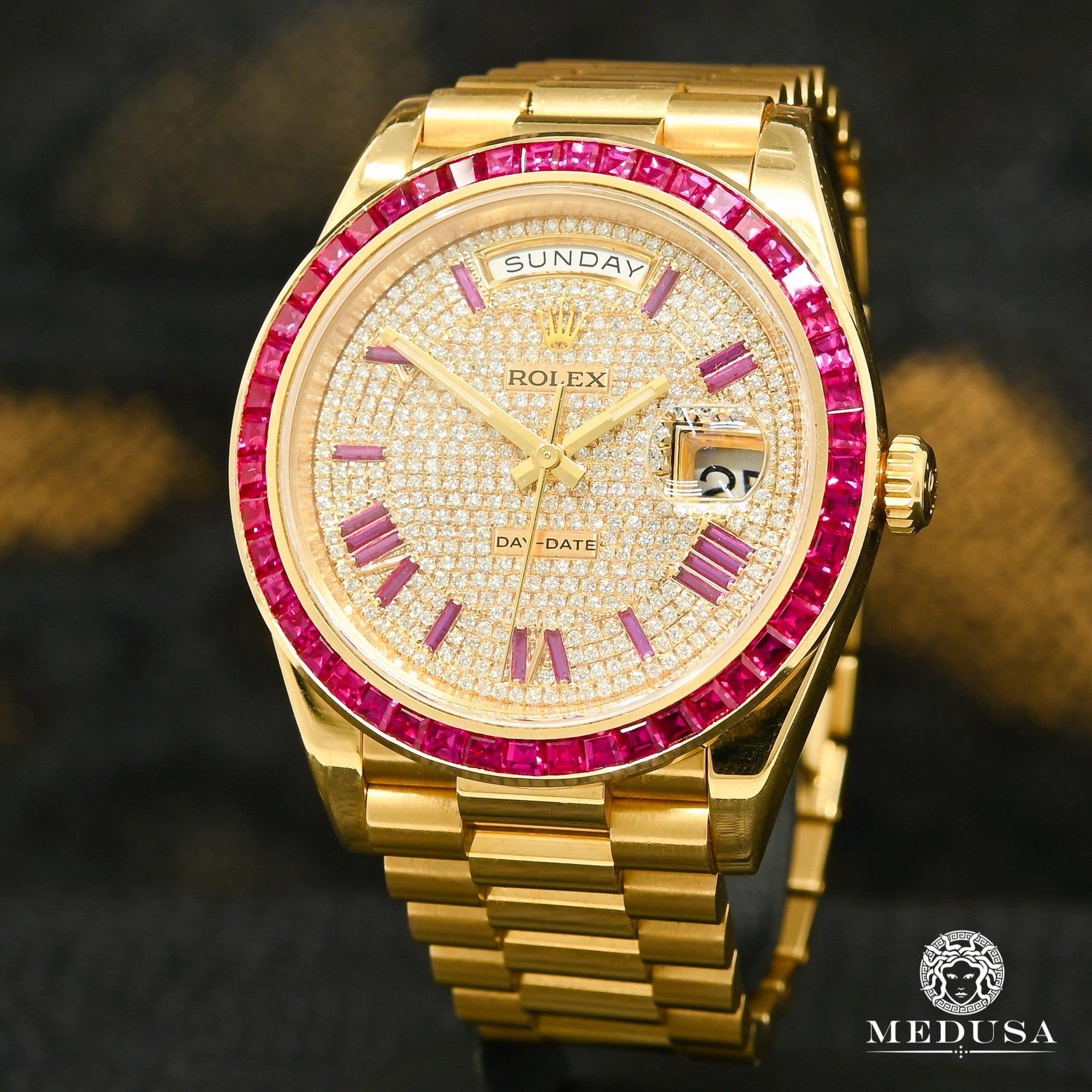 Montre Rolex | Montre Homme Rolex President Day-Date 40mm - Rubis Or Jaune