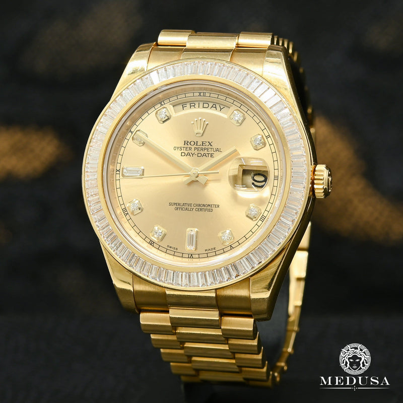 Montre Rolex | Montre Homme Rolex President Day-Date 41mm - Factory Baguette Or Jaune