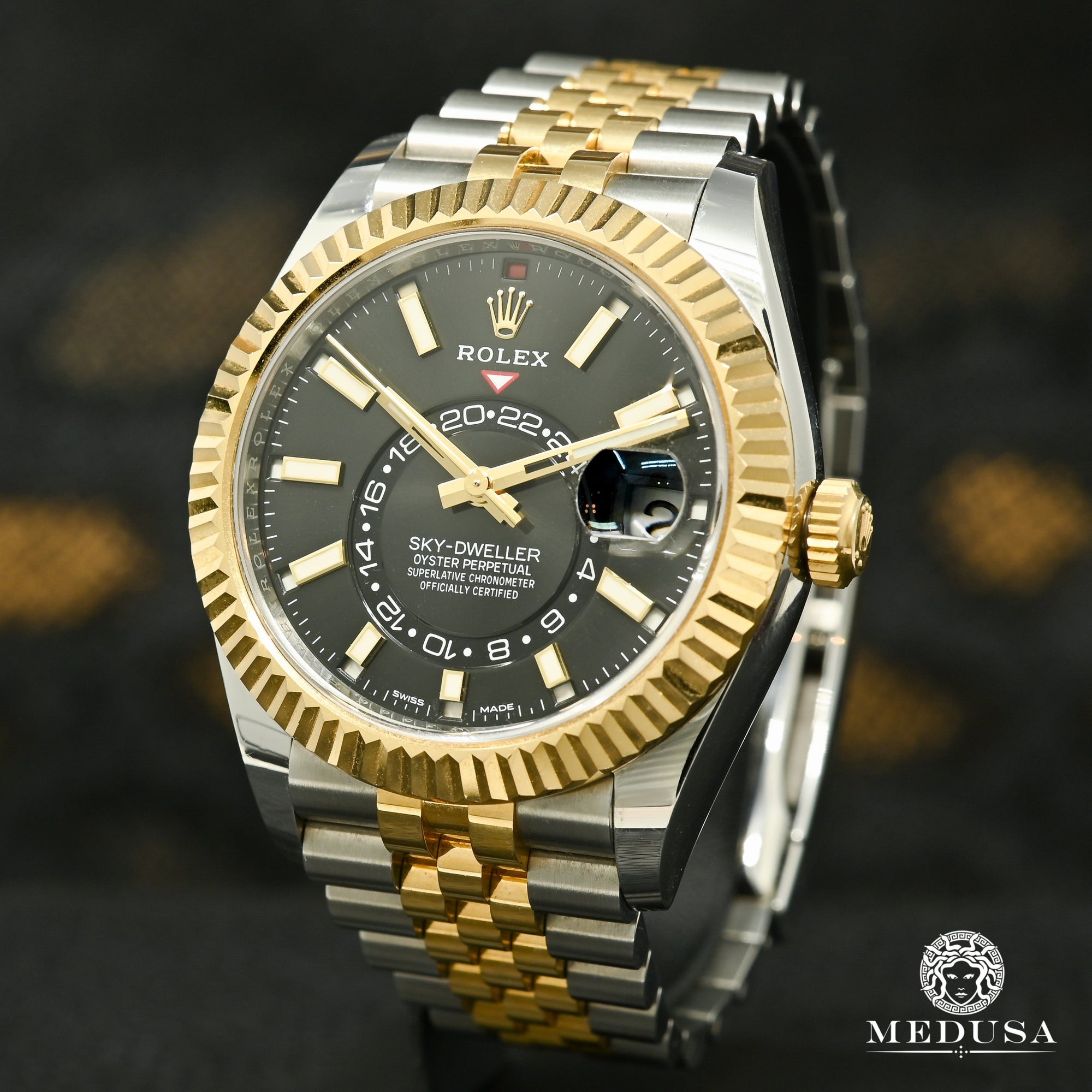 Montre Rolex | Montre Homme Rolex Sky-Dweller 42mm - Black Jubilee Or 2 Tons