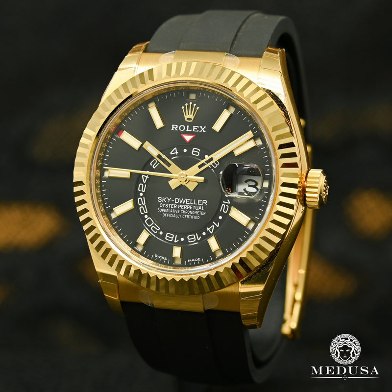 Montre Rolex | Montre Homme Rolex Sky-Dweller 42mm - OysterFlex Black Or Jaune