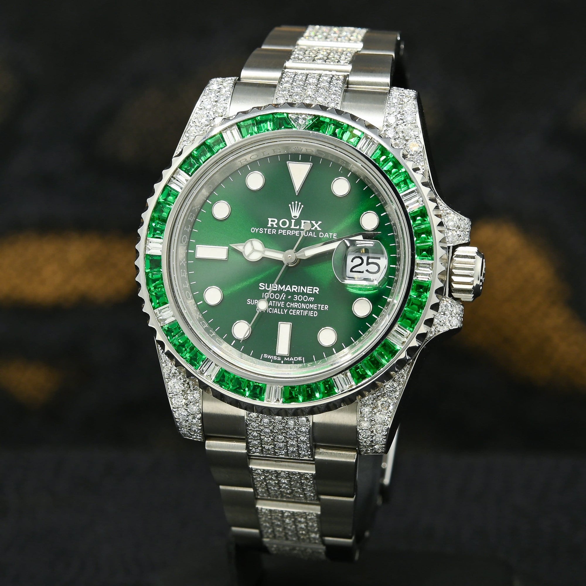 Montre Rolex | Montre Homme Rolex Submariner 40mm - Hulk Iced & Emerald Stainless