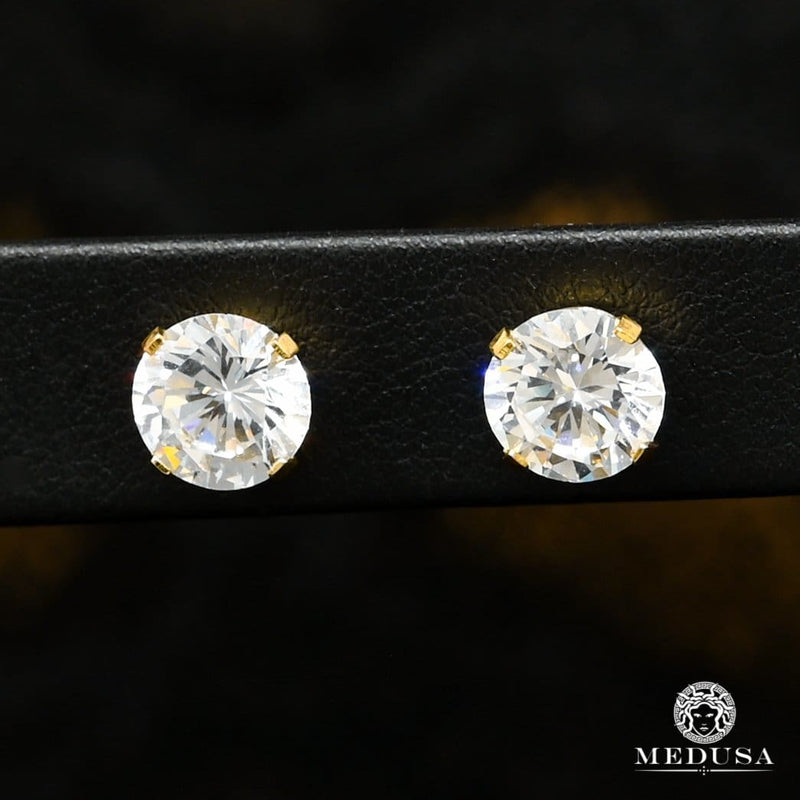 Studs en Or 10K | Boucles d’Oreilles Round X2 Studs 1.50CT + 1.50CT / Or Jaune