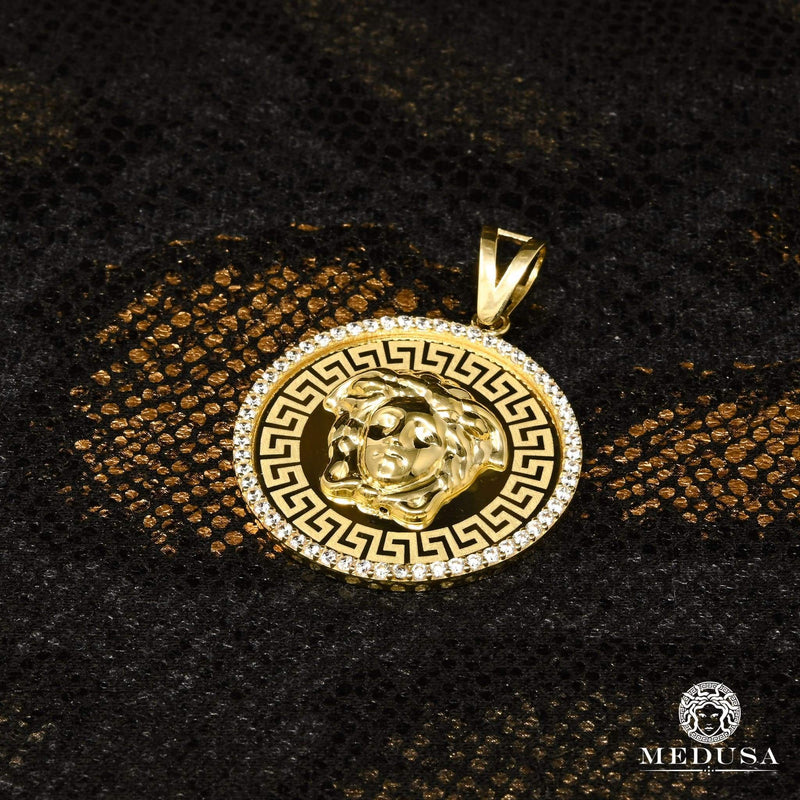 Pendentif en Or 10K | Médaillon Shield X22 Or Jaune / 31mm