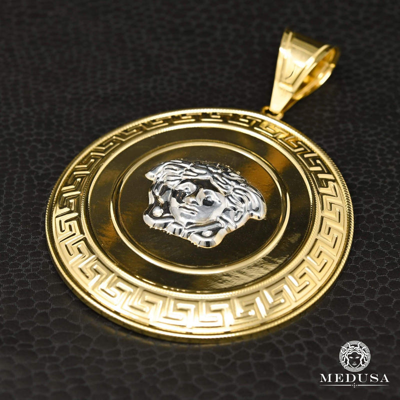 Pendentif en Or 10K | Médaillon Shield X25 Or 2 Tons / 45mm