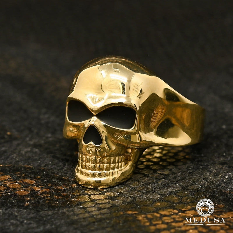 Bague en Or 10K | Bague Homme Skull H5 Or Jaune