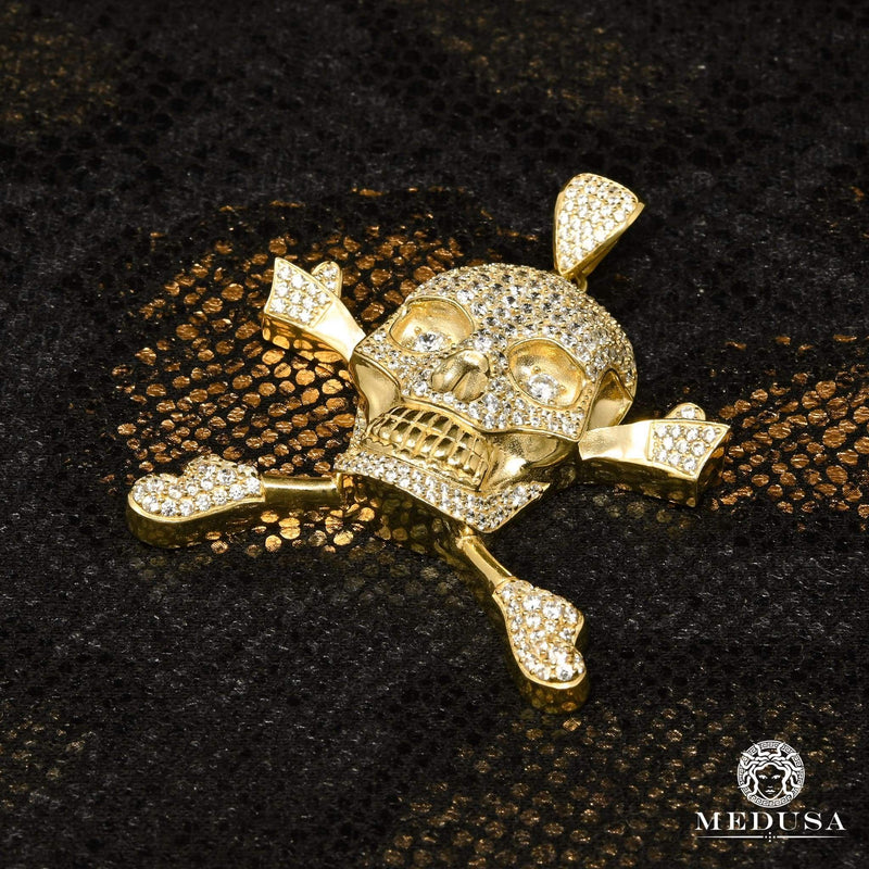 Pendentif en Or 10K | Pendentif Divers Skull X6 Or Jaune