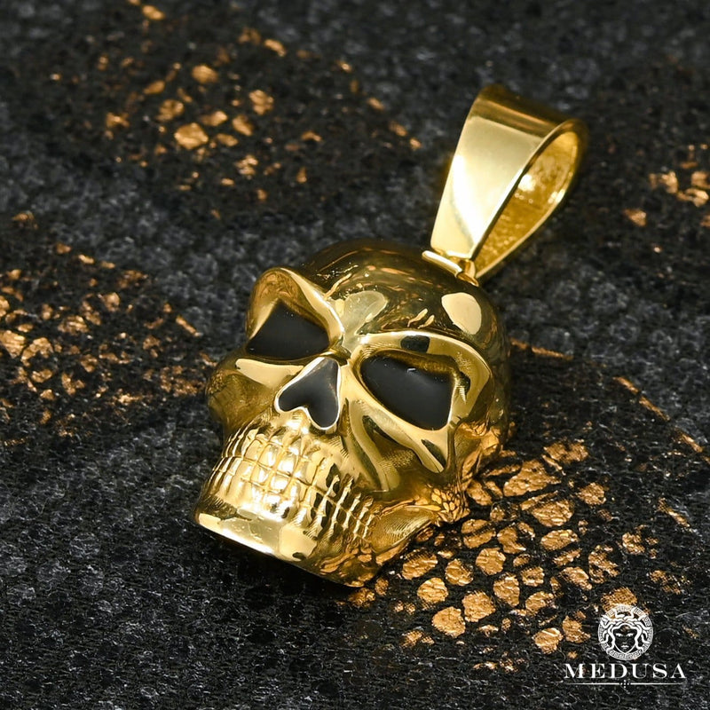 Pendentif en Or 10K | Pendentif Divers Skull X7 Or Jaune