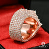 Bague à Diamants en Or 10K | Bague Homme Snowflake D1 - Emerald Cut Or Rose 2 Tons