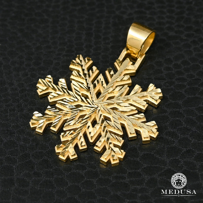 Pendentif en Or 10K | Pendentif Divers Snowflake H1 Diamond Cut / Or Jaune