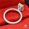 Bague à Diamants en Platine | Bague Fiançaille Solitaire D7 - 2.00CT Emerald Cut Platine