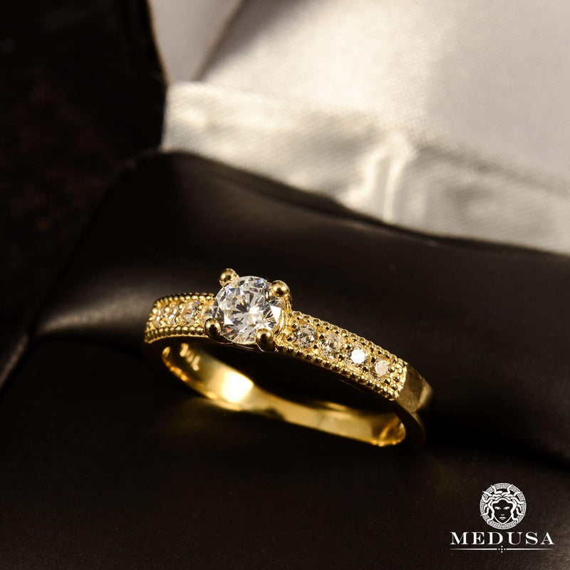 Bague à Diamants en Or 14K | Bague Fiançaille Solitaire F11 - MA0755