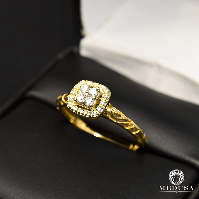 Bague à Diamants en Or 14K | Bague Fiançaille Solitaire F31 - MA0859