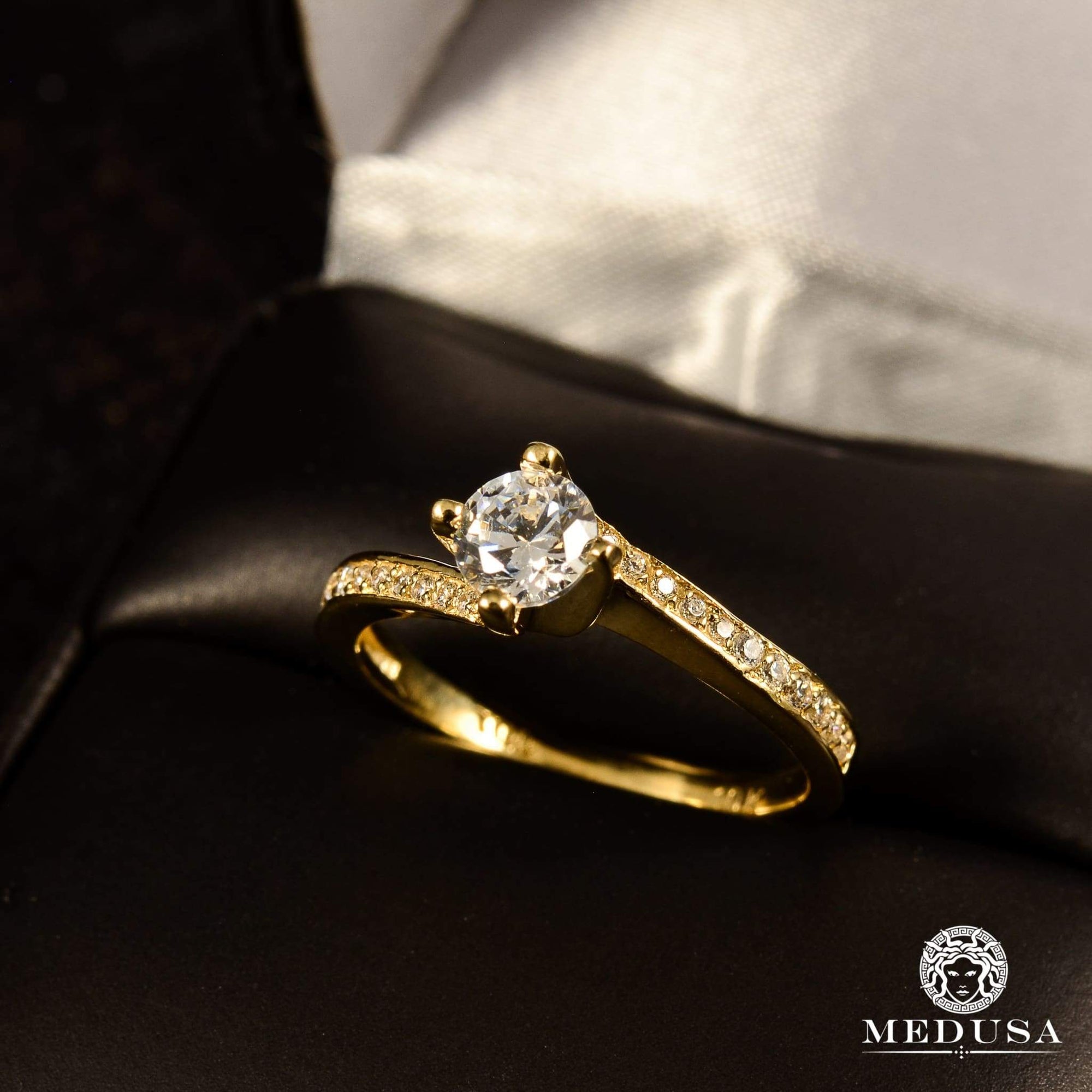 Bague à Diamants en Or 14K | Bague Fiançaille Solitaire F7 - MA0723