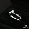 Bague à Diamants en Or 14K | Bague Fiançaille Solitaire Set F2 Solitaire / Or Blanc