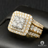 Bague à Diamants en Or 10K | Bague Homme Square D8 - Diamant 4.00CT / Or Jaune